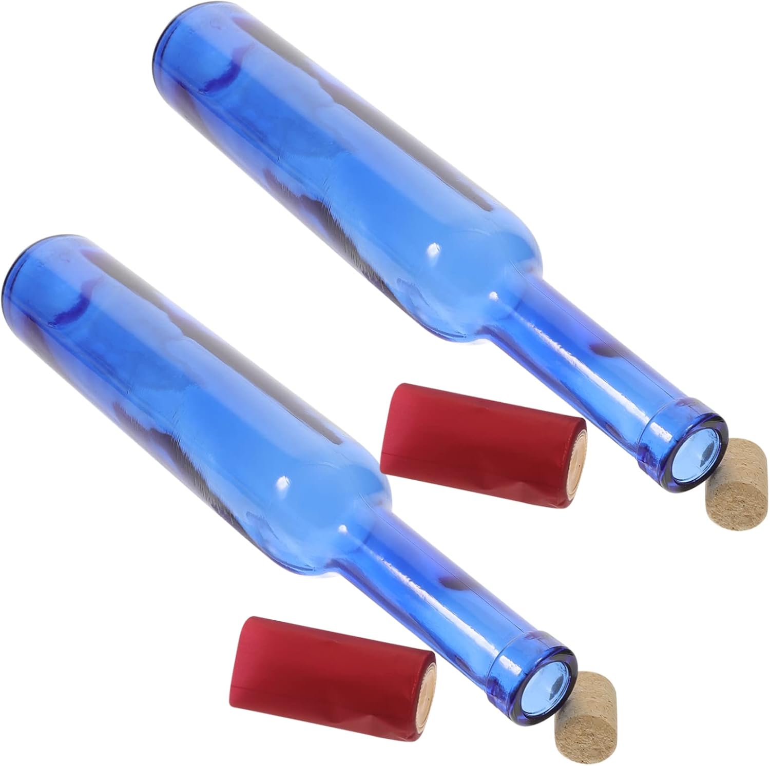 2pcs Colored Glass Wine Bottles Empty Decorative Bottles for Drinks Liquor and Home Parties and Craft Projects