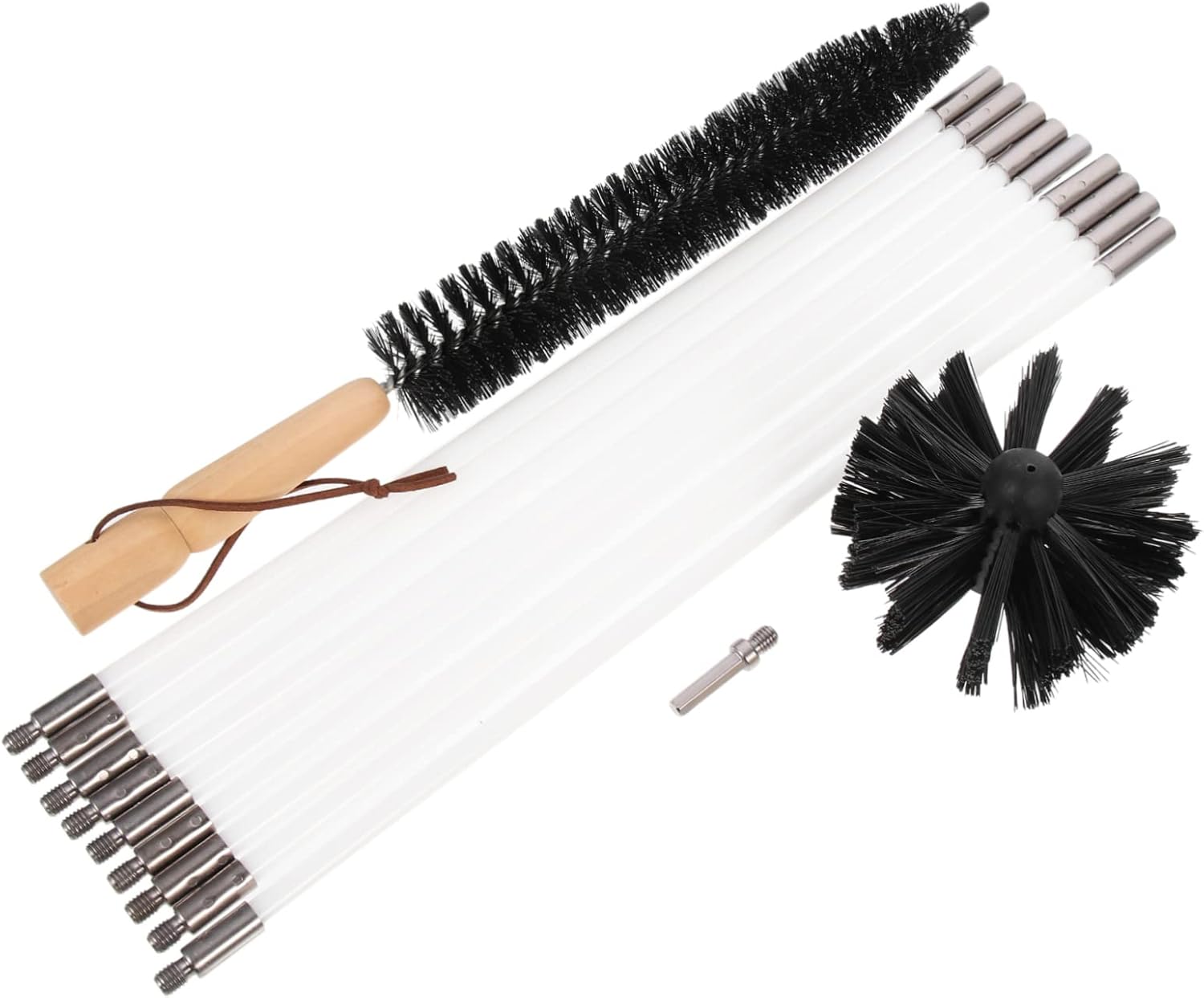 Chimney Brush Set for Dryer Vent Cleaning Fireplace and Duct Cleaner Kit Sturdy High-Temperature Resistant Cleaning Tools Long Handle for Home Maintenance