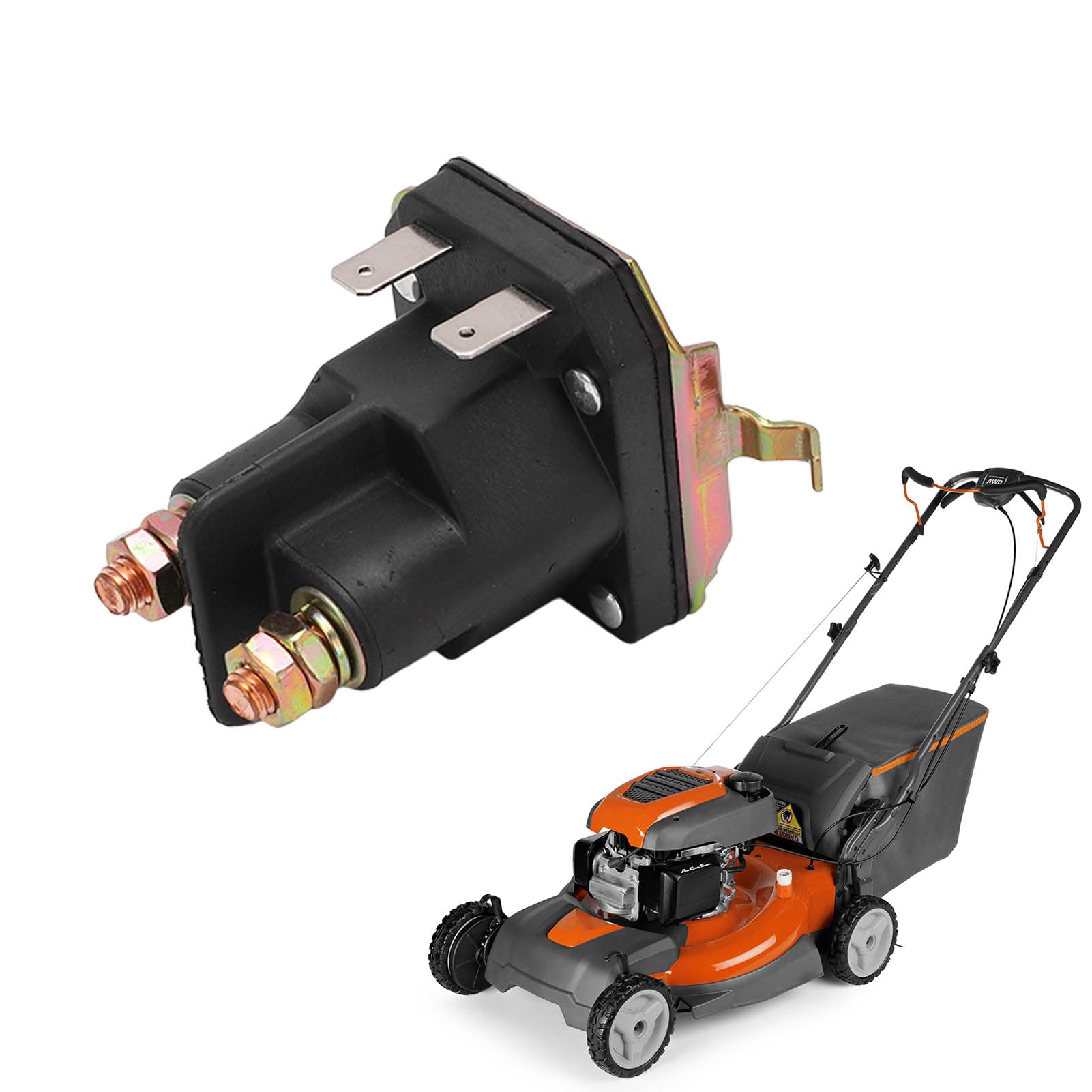 Solenoide di Avviamento, Solenoide di Avviamento per Trattorino da Giardino 12V 100A 4 Terminali 532192507 Sostituzione del Relè Solenoide di Avviamento per