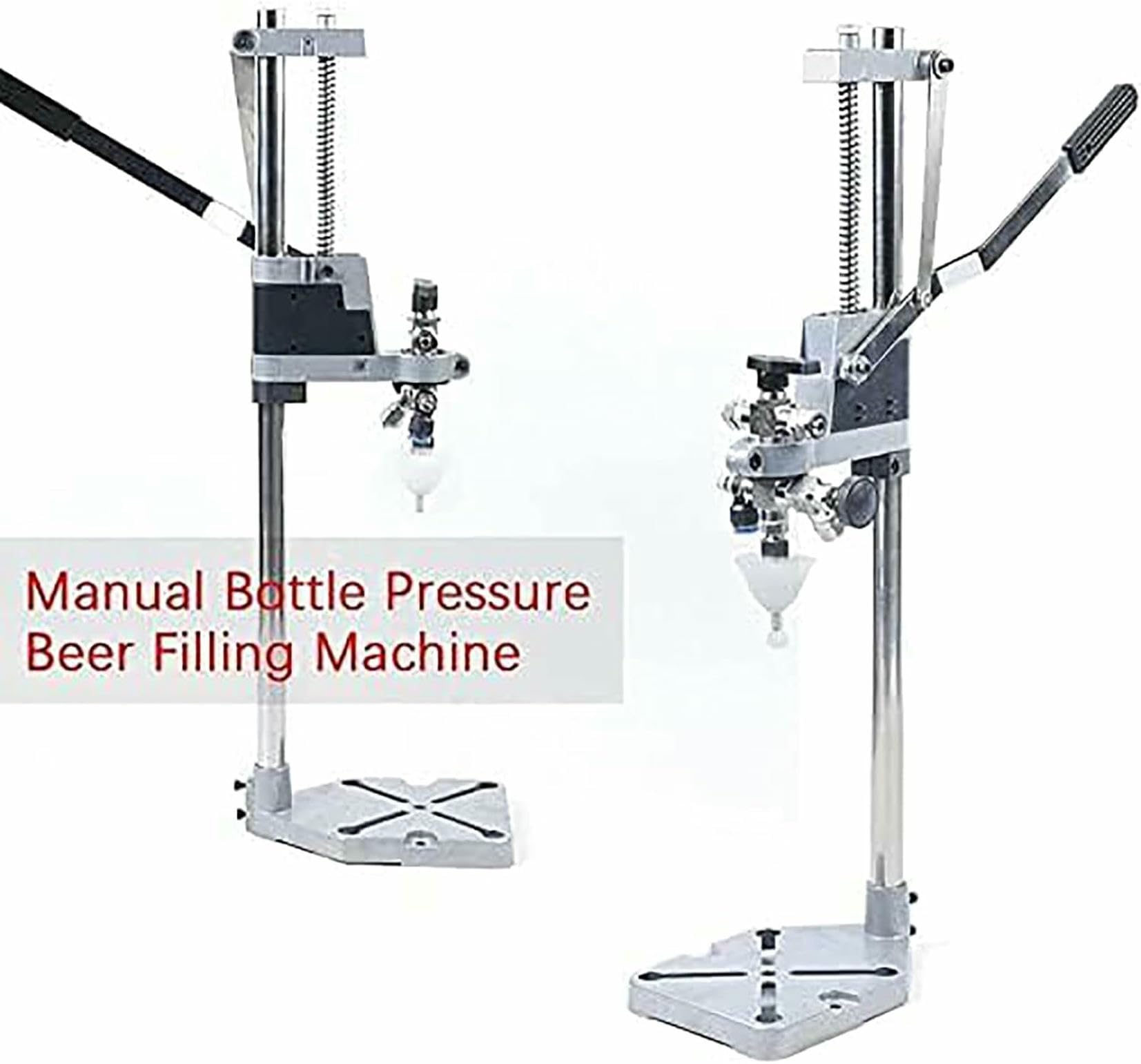 Llenadora de botellas, llenadora de botellas a contrapresión, máquina llenadora manual de líquidos para botellas de cerveza/vino de acero inoxidable, para botellas de vidrio/convexas/plástico/vino~/