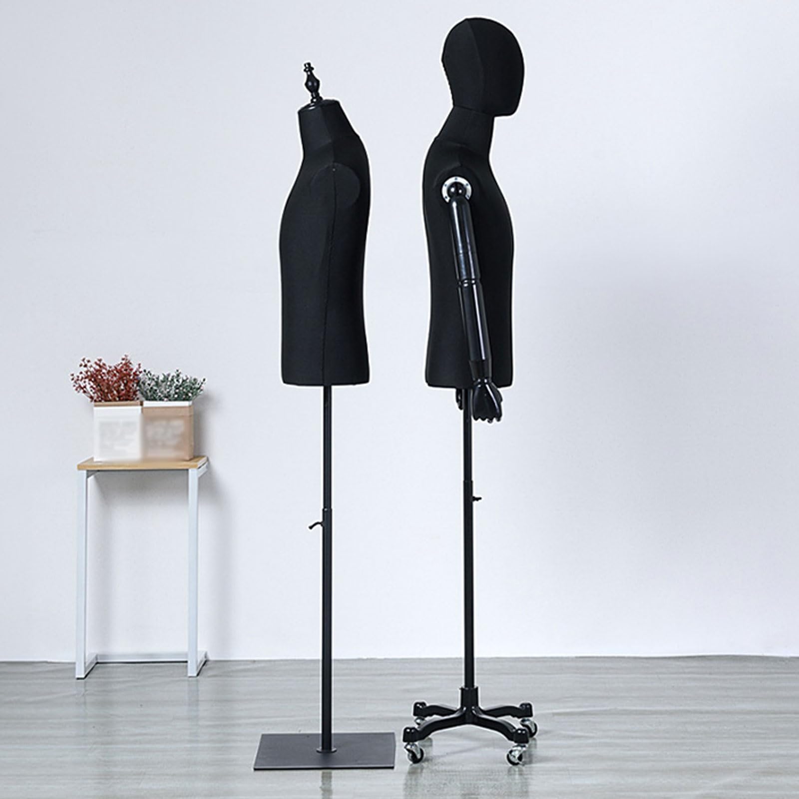 Maniqui Regulable Costura Viene con Una Base De Metal Estable, Manipulador de Simulación Flexible, Maniquí Ser Aplicable Ropa, Vestidos, Joyas, Exhibición de Costura ( Size : Circle , Color : Simulati