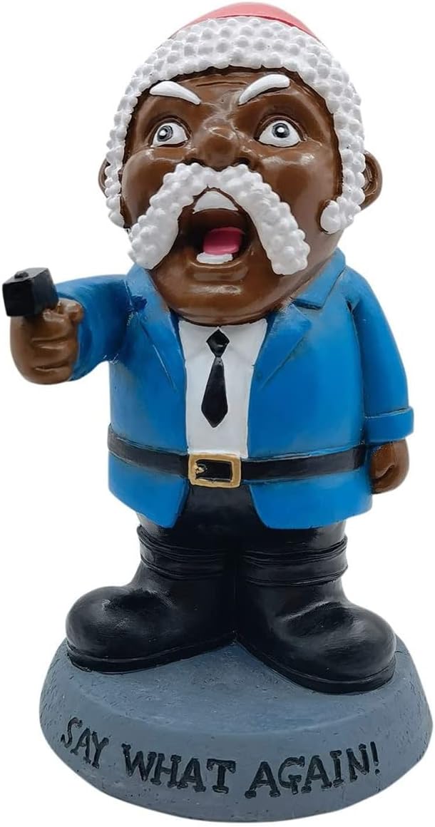 Military Garden Gnomes with Gun, Gangster Army Gnome, Say What Again Funny Gnome, War Gnome Outdoor Garden Statues, Novelty Statue for Indoor Outdoor Lawn Yard Decorations