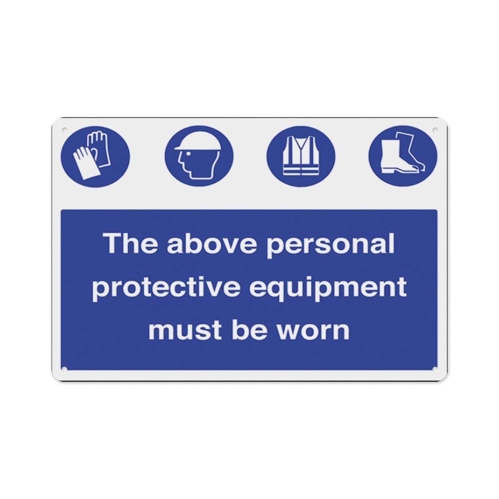 peiyeety Personal Protective Equipment Must Be Worn Aluminum Tin Warning Signs For Home Outdoor Garden 12X16 Inches