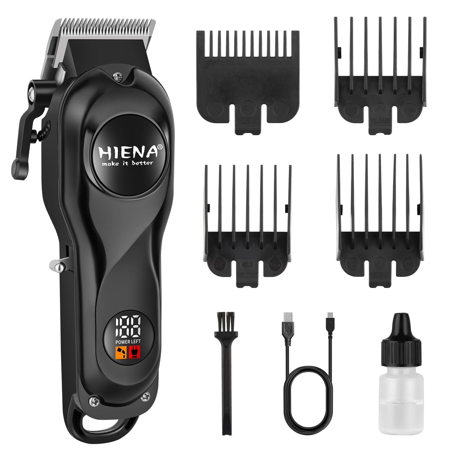 Cortapelos y recortadora eléctrica para hombres, herramienta de peluquería inalámbrica profesional con pantalla LED, cortadora de