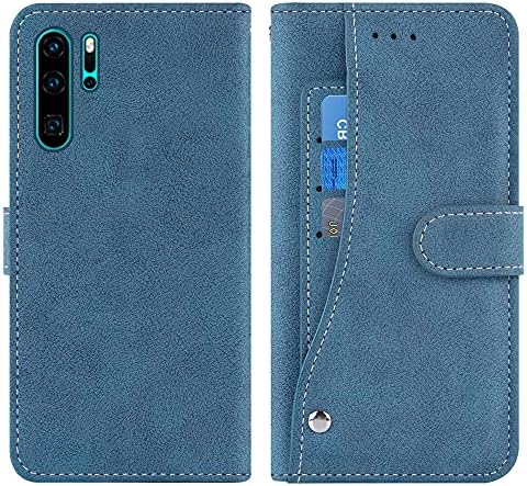 ELISORLI Compatible with Huawei P30 Pro Wallet Case Wrist Strap Lanyard Leather Flip Card Holder Stand Cell Accessories FolioPurse Credit ID Phone Cases for Hawaii P30Pro P 30 Pro30 Women Men-Blue