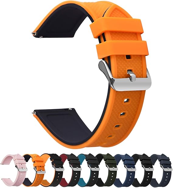 Amazon 時計バンド ベルトmm Fullmosa全10色腕時計ベルト バンド 22mm mm 18mm 24mm シリコン製 柔らかい 防水ベルト 替えベルト バンド mm カボチャオレンジ ブラック 時計バンド 腕時計 通販