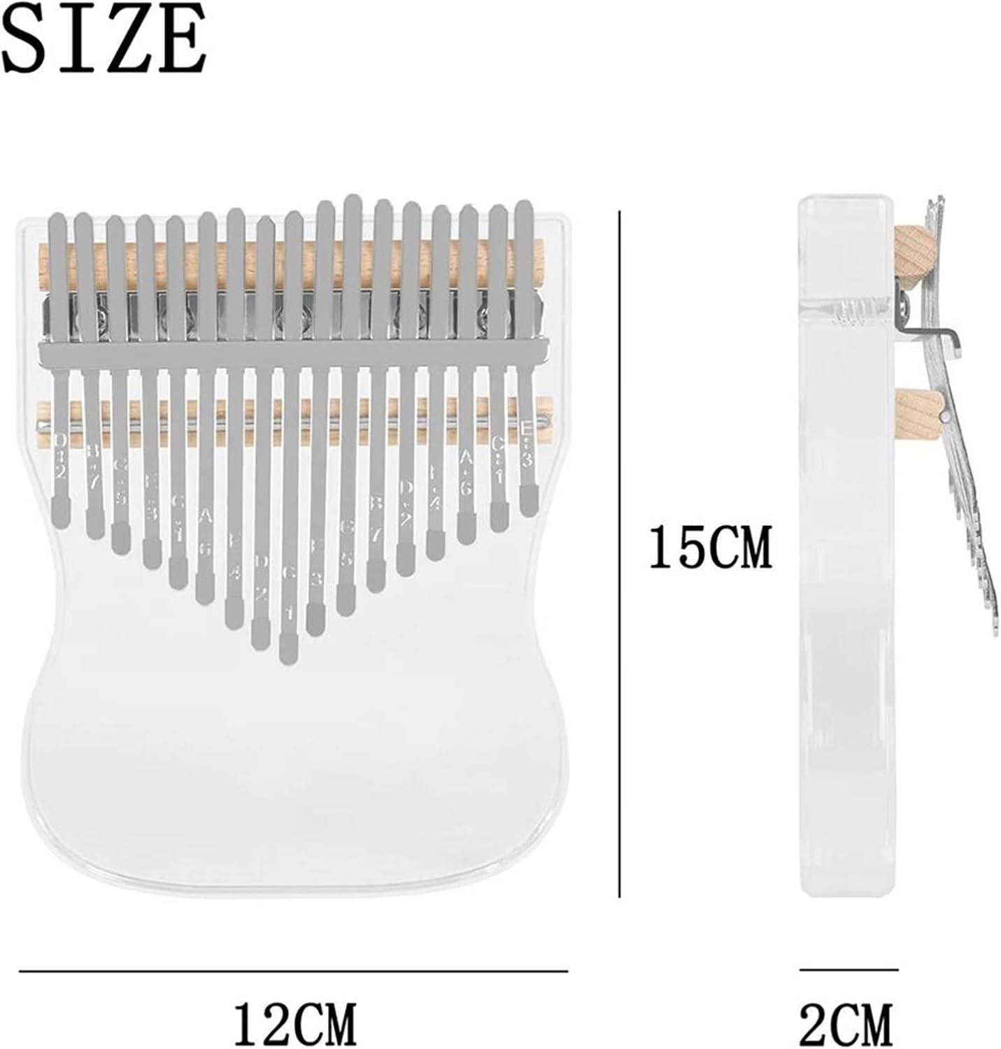 Beginners Kalimba Portable Thumb Piano Transparent Kalimba 17 Key Set With Acrylic Accessories