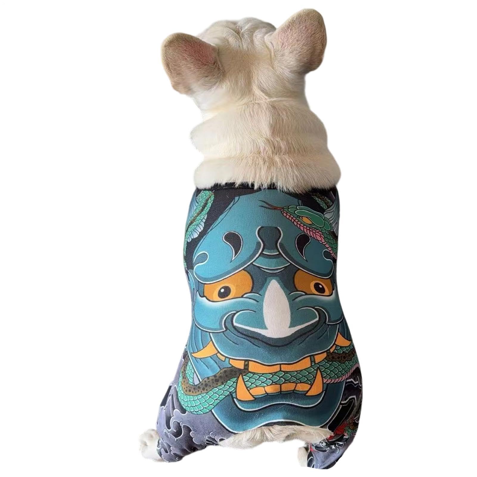 Tenues respirantes chien vêtement léger coton toutes saisons motif dragon
