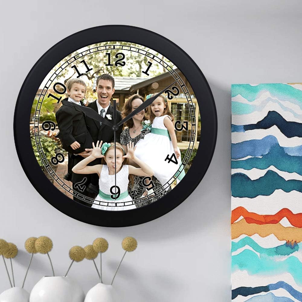 Personalized Custom Photo Wall Clock Design Image Logo or Name - Customized Family/Business Clock