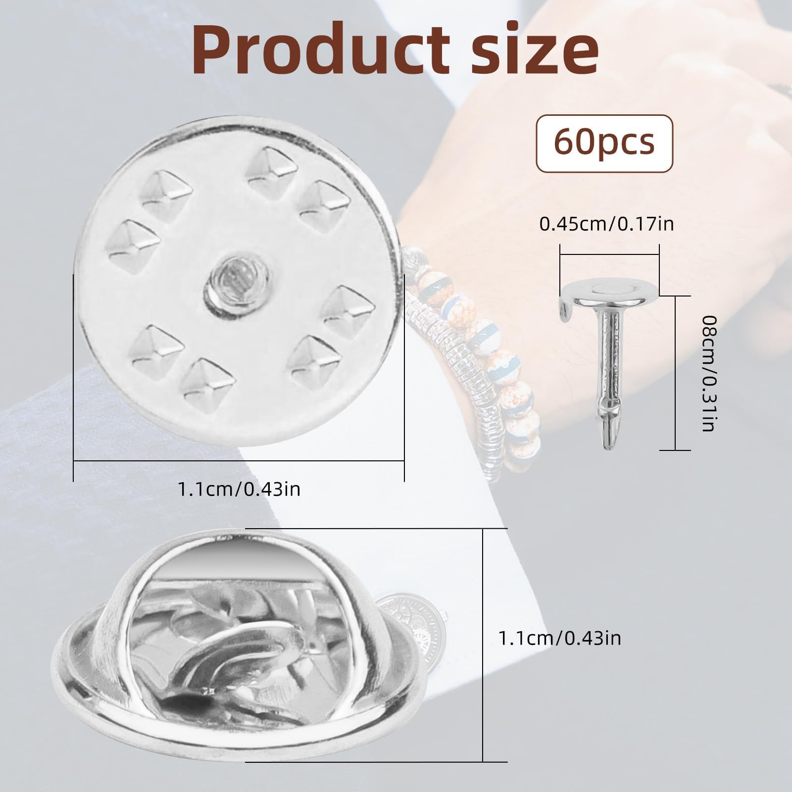 Butterfly Lapel Pin Backs, 30Pair Metal Pin Backings Brooch Pins for Clothes Crafts Badge Insignia, Pin Back Replacement(Silver)