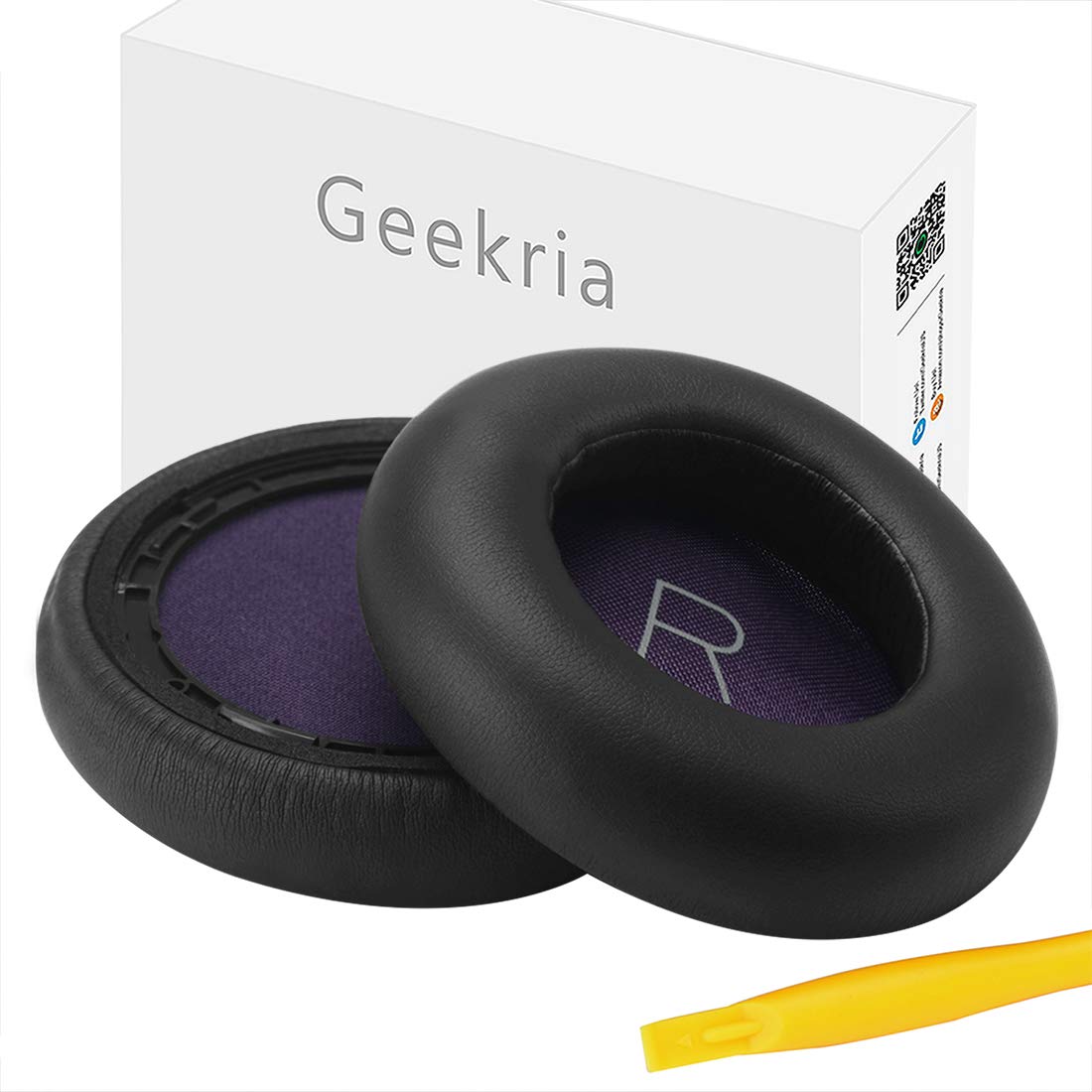 Geekria QuickFit Replacement Ear Pads for Plantronics BackBeat PRO Headphones Ear Cushions, Repair Parts (Black)