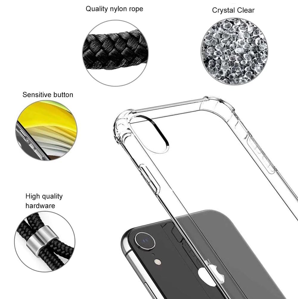 FMPCUON Cover Trasparente con Cordino Compatibile con Huawei P40 PRO