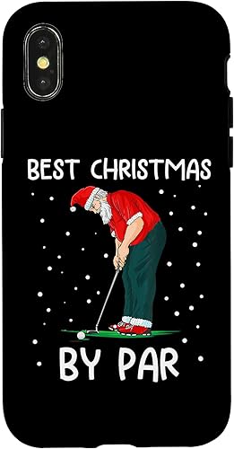 iPhone XXS Best Christmas By Par Funny Golf Lover Golfista Santa Claus