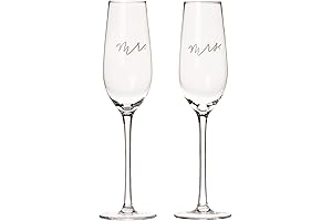 Pearhead Mr. & Mrs. Toasting Flutes: Graceful Bridal Set for Eternal Memories
