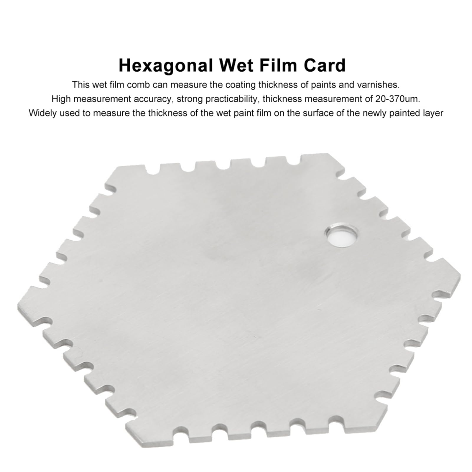 CO100 1 20 370um Stainless Steel Hexagonal Wet Film Comb Card Thickness Gauge Meter Measurement Thickness for Paint and Coating