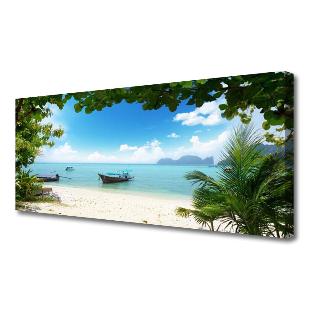 Tableau de décoration murale salon avec paysage de mer et grand bateau