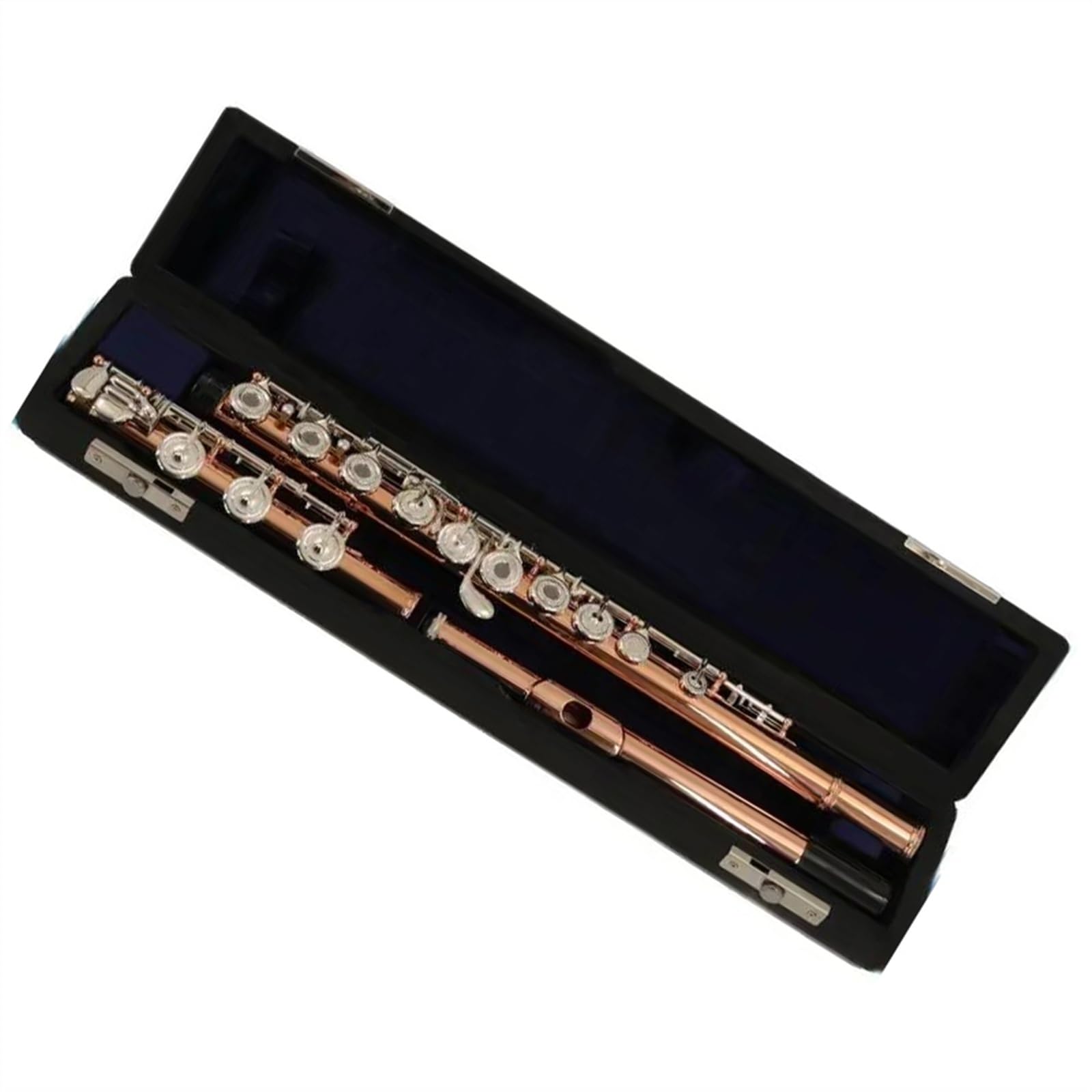 Chiave C A 17 Fori Chiusi Chiavi Francesi Placcate In Argento Flauto Con Corpo Placcato Oro Rosa Con Scatola Flauto Traverso Kit