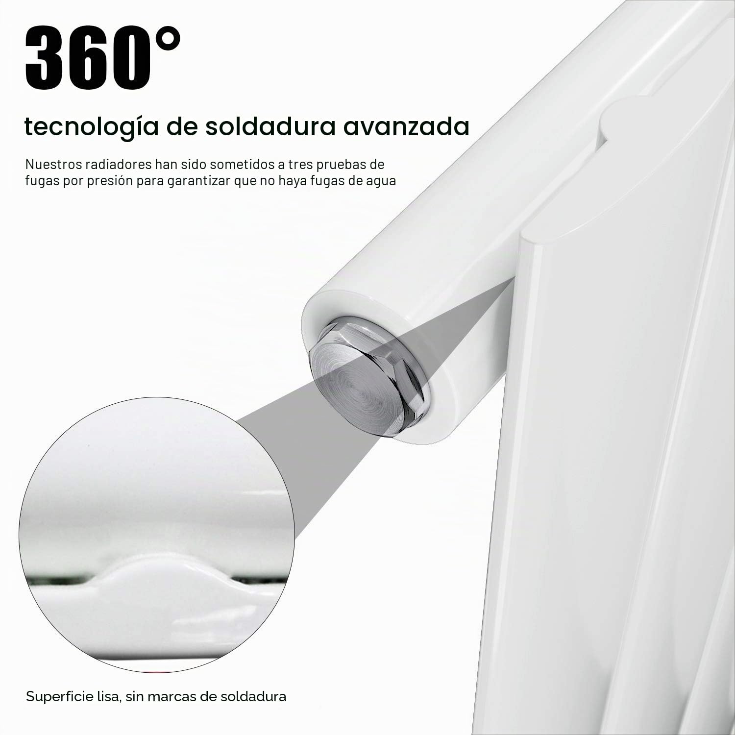 ELEGANT Radiador de panel vertical 1800 x 465 mm de una capa, blanco, con conexión central, radiador de baño, radiador vertical, diseño plano