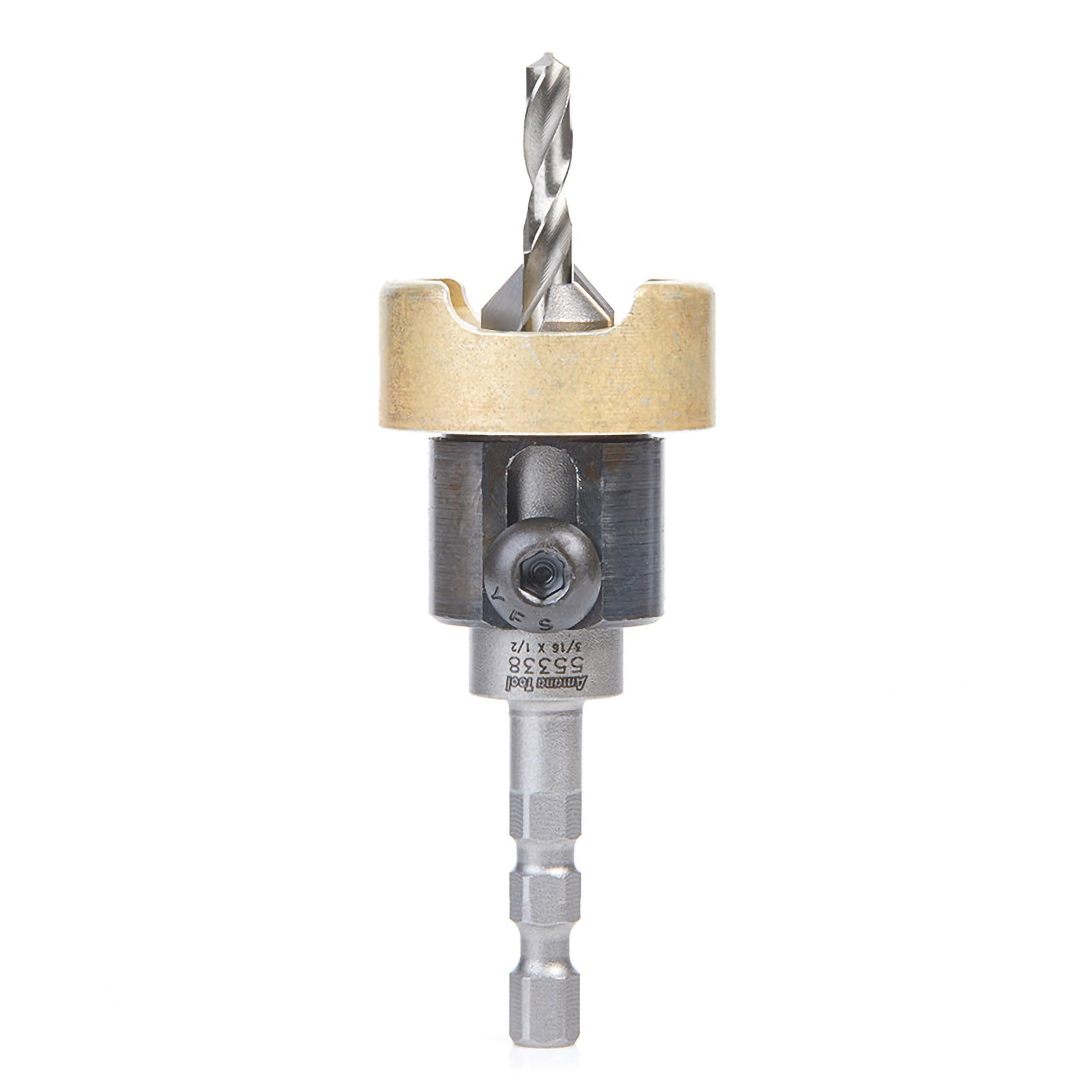 Amana Tool - 55338 Carbide Tipped 82° Countersink With Adjustable Depth Stop