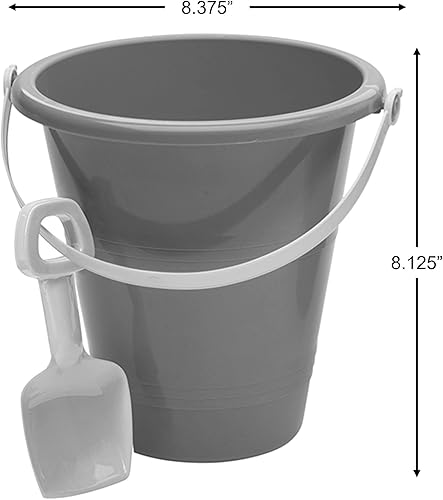 Miniatura 3 de American Plastic Toys Dúo de cubo de arena y pala para niños de 8 pulgadas, diversión de playa y verano, actividades al aire libre, el color del