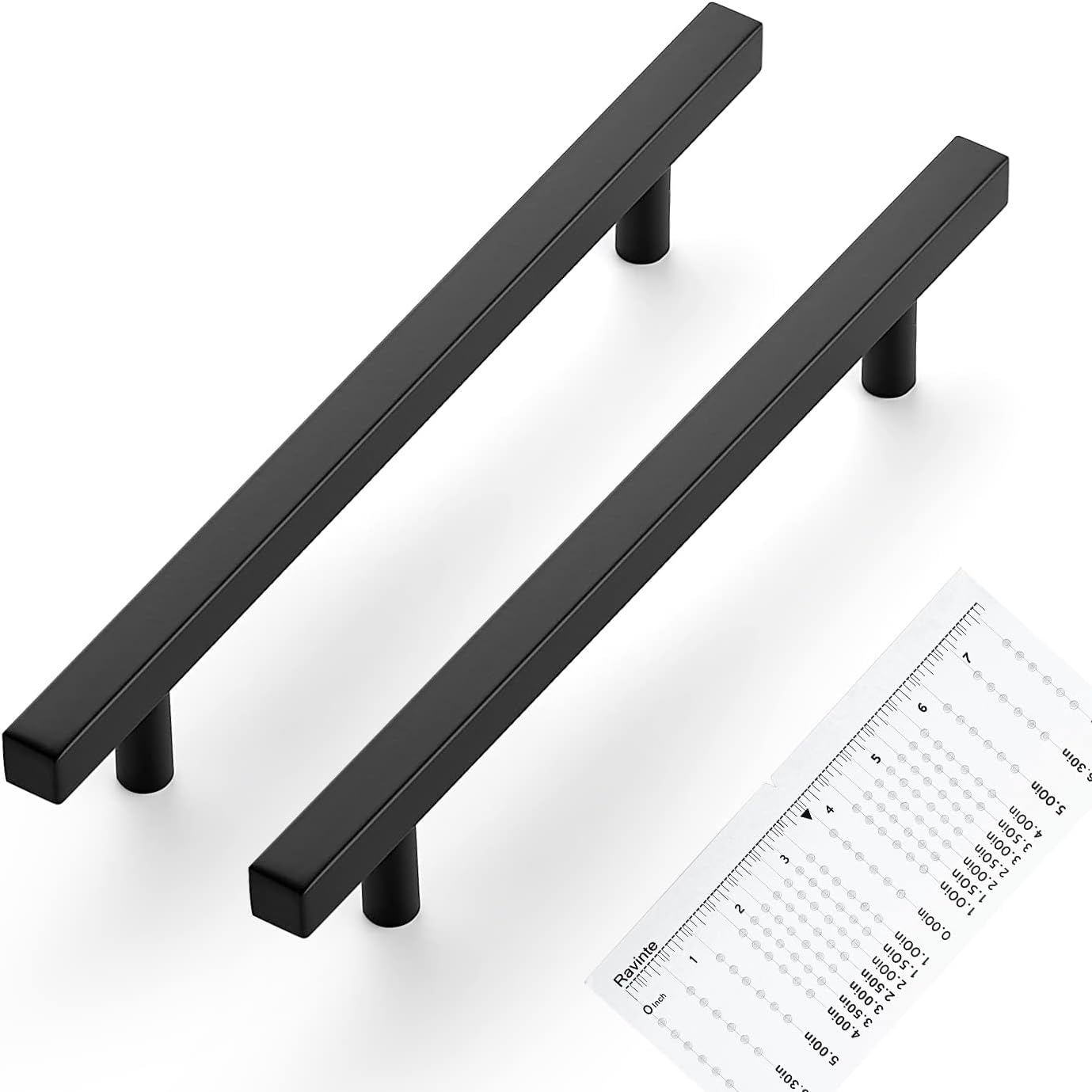 Ravinte 5 Pack Matte Black Pulls 61/4 inch Black Handles Kitchen Pulls for