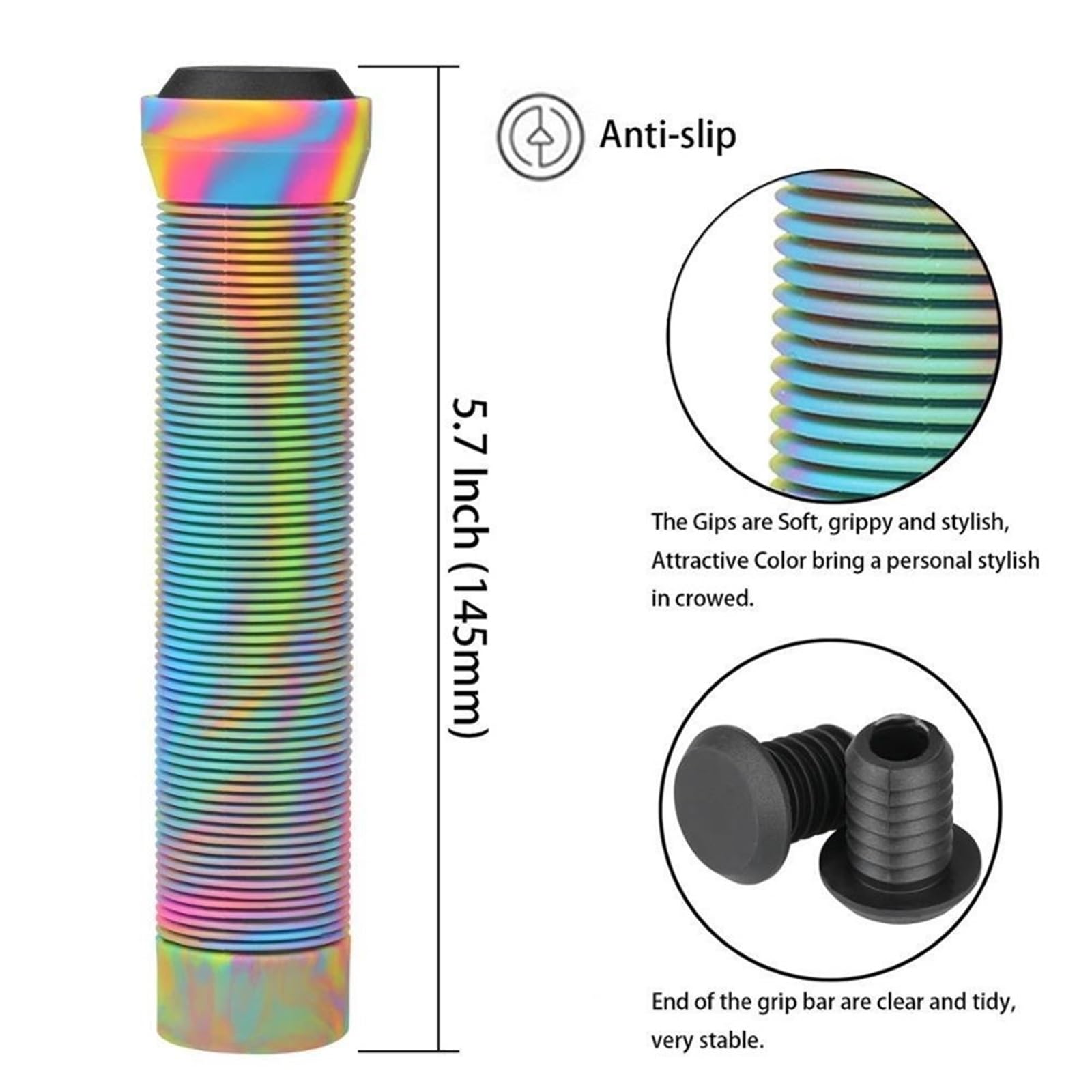 Manopole Bici Vintage Stunt Scooter Manopole Bmx Prese Molli Bike Di Manubrio Anti-Slip Grips Bicicletta