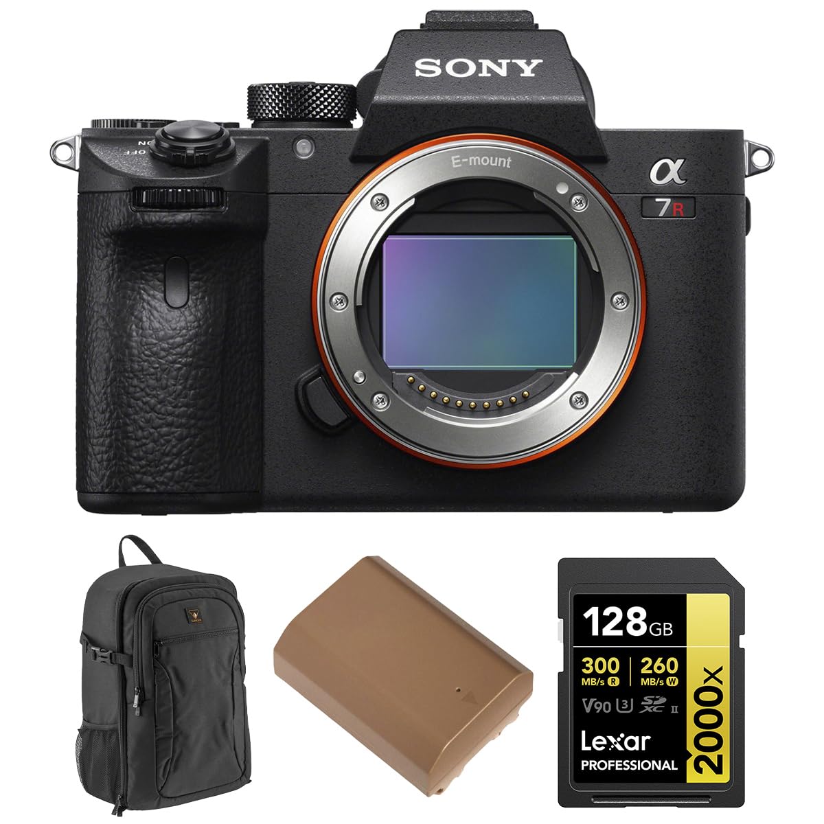 Sony Alpha a7R IV Mirrorless Camera (V2), Bundle with Alpine 200 Backpack, 128GB Memory Card and NP-FZ100 Battery