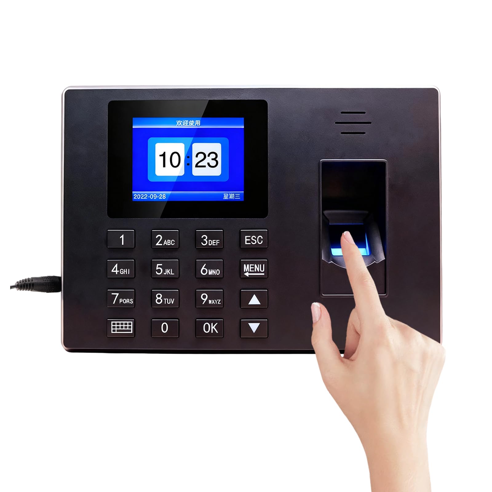 Pointeuse Empreinte Digitale, Badgeuse Autonome avec Code PIN pour PME, sans Abonnement/Logiciel/Connexion WiFi - Export Excel par Clé USB - Gestion des Présences