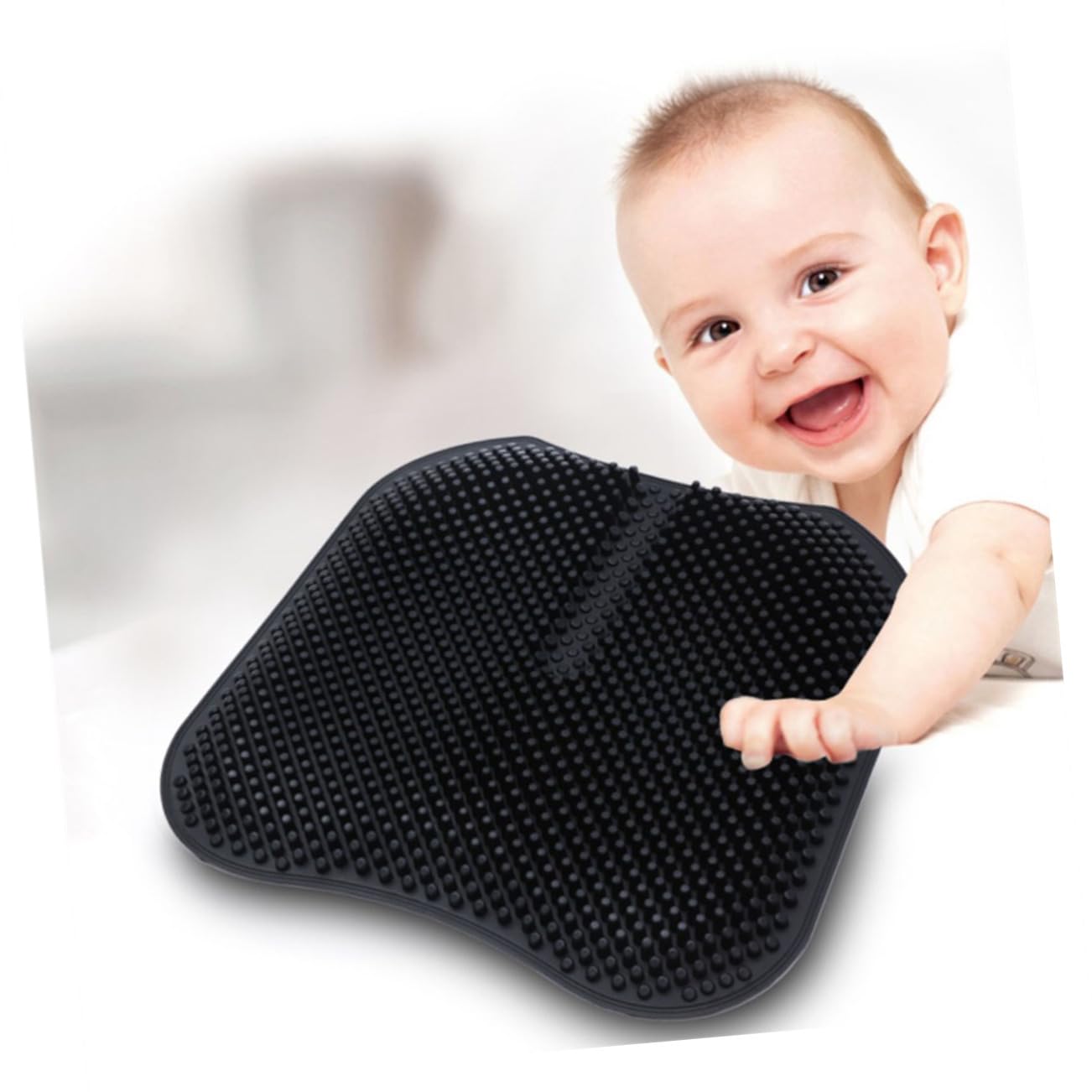 Cuscino Sedile Massaggiante in Silicone per Auto Nero | Traspirante, Antiscivolo e Confortevole, per Sedia o Panca, Design Pratico Unisex