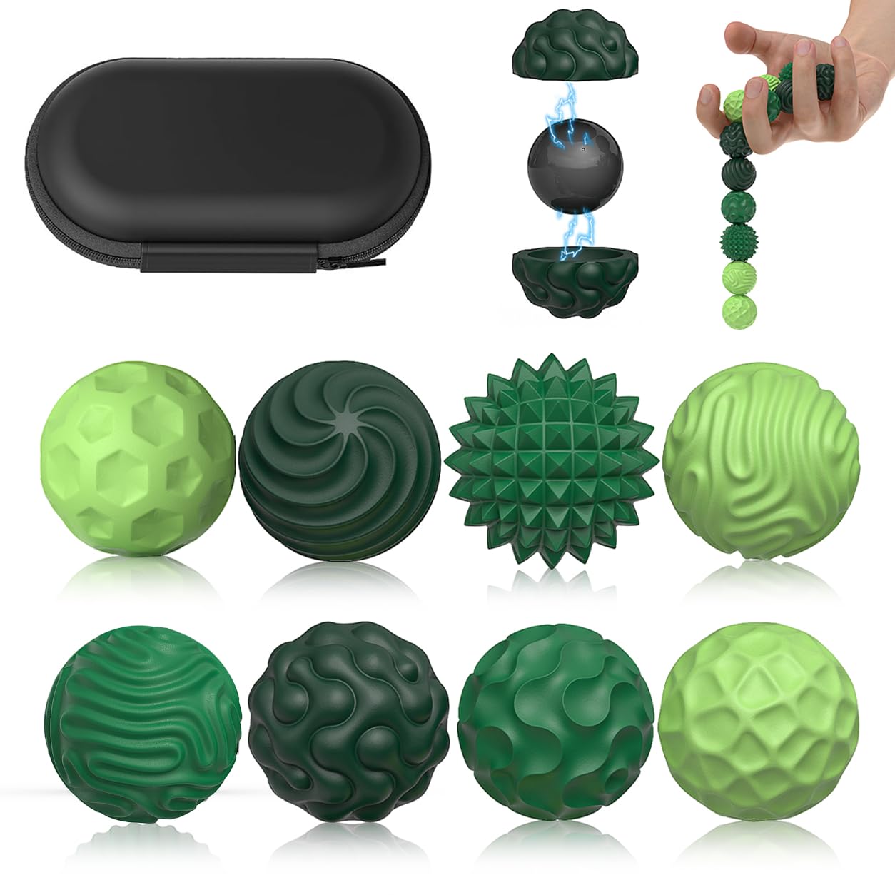 Photo 1 of HONBQYCC Magnetic Sensory Fidget Balls (8PCS)