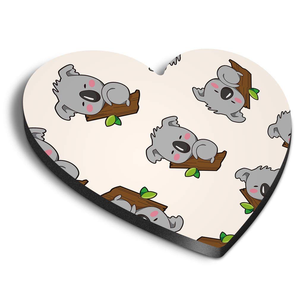 Destination Vinyl Ltd Multicolor 1 X Heart Mdf Magnets - Lazy Koala Bear Australia 15617