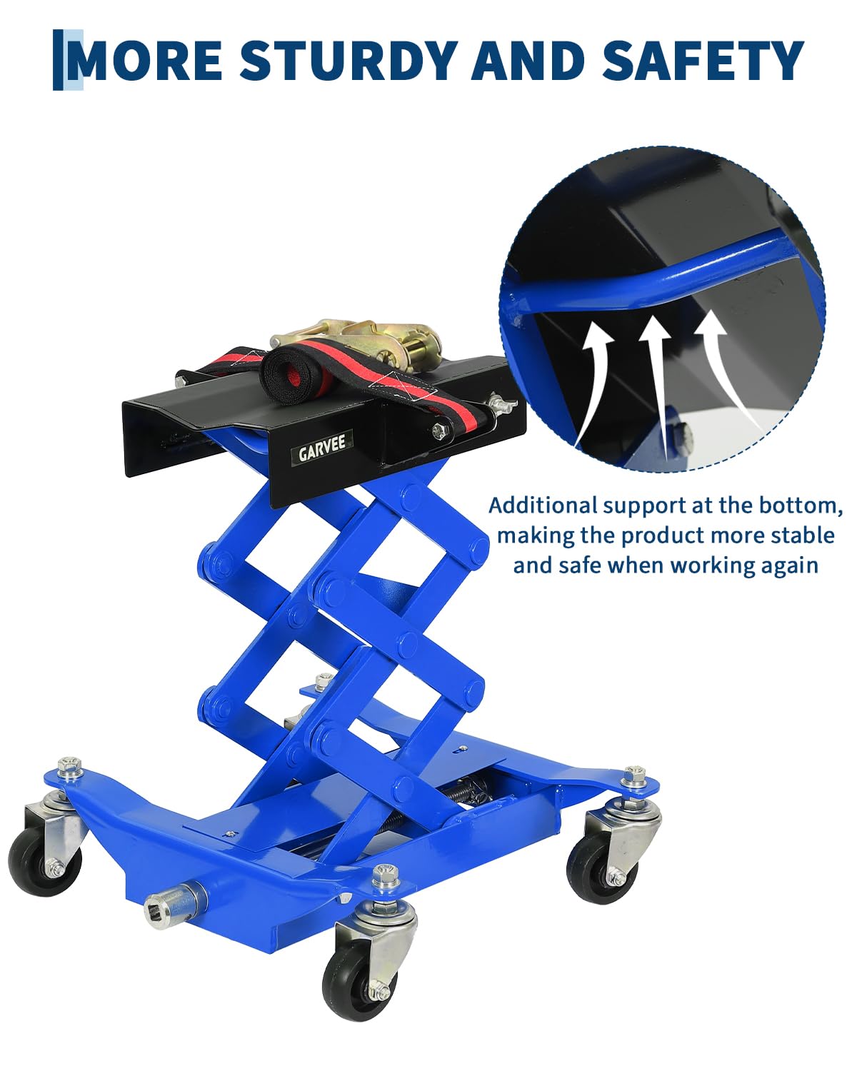 Cric De Transmission Au Sol Capacité 200KG, Réglable en Hauteur 17,8-58cm