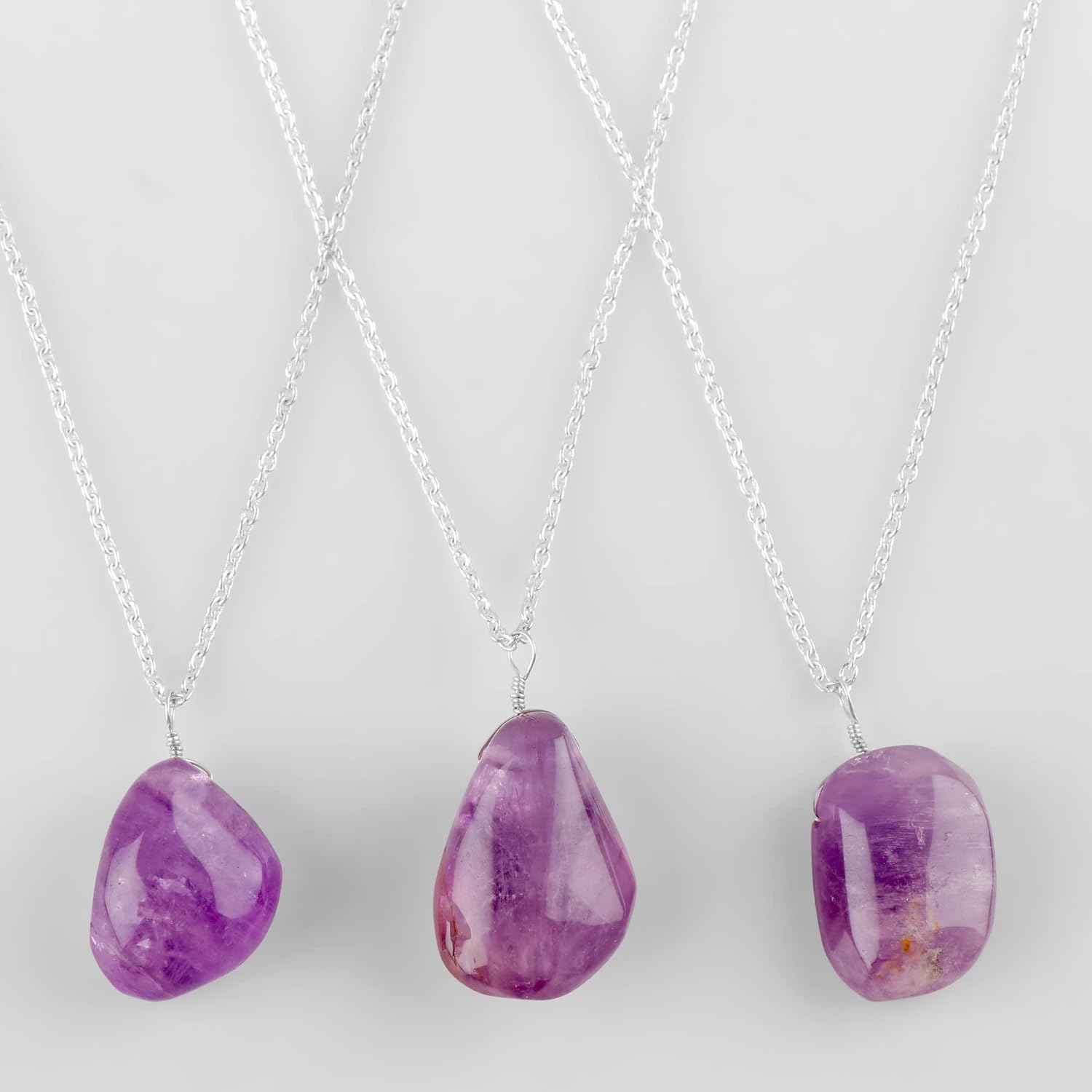 Gemstone Handmade Tumble Pendant Necklace for Women |Natural Stone Healing Crystal Jewellery| Chain 16+2 Inch Adjustable | Gift Jewelry - Image 2