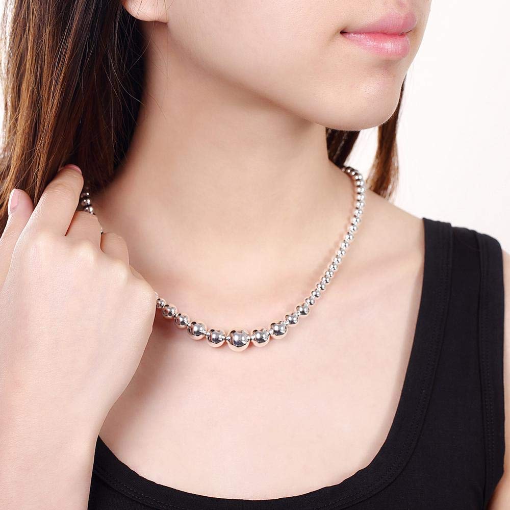 YCTTKDD Variieren Sie die Glatte Perlenkette für Damen und Herren mit Einer 18-Zoll-Kette