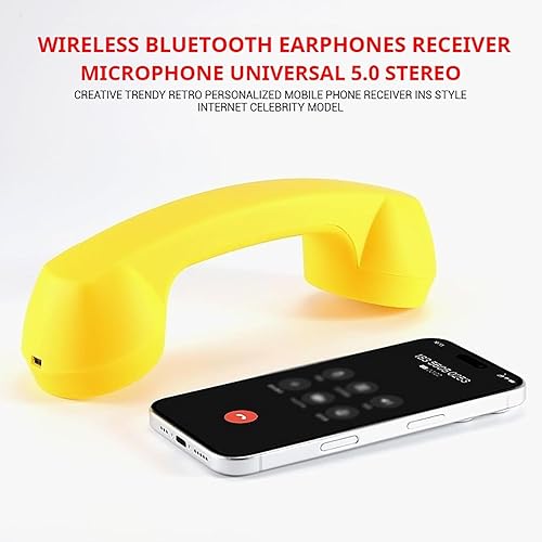 Miniatura 3 de Auricular retro para teléfono, receptor de mango fijo estilo retro tipo C, auricular de teléfono retro con micrófono y altavoz, para iPhone, iPad,