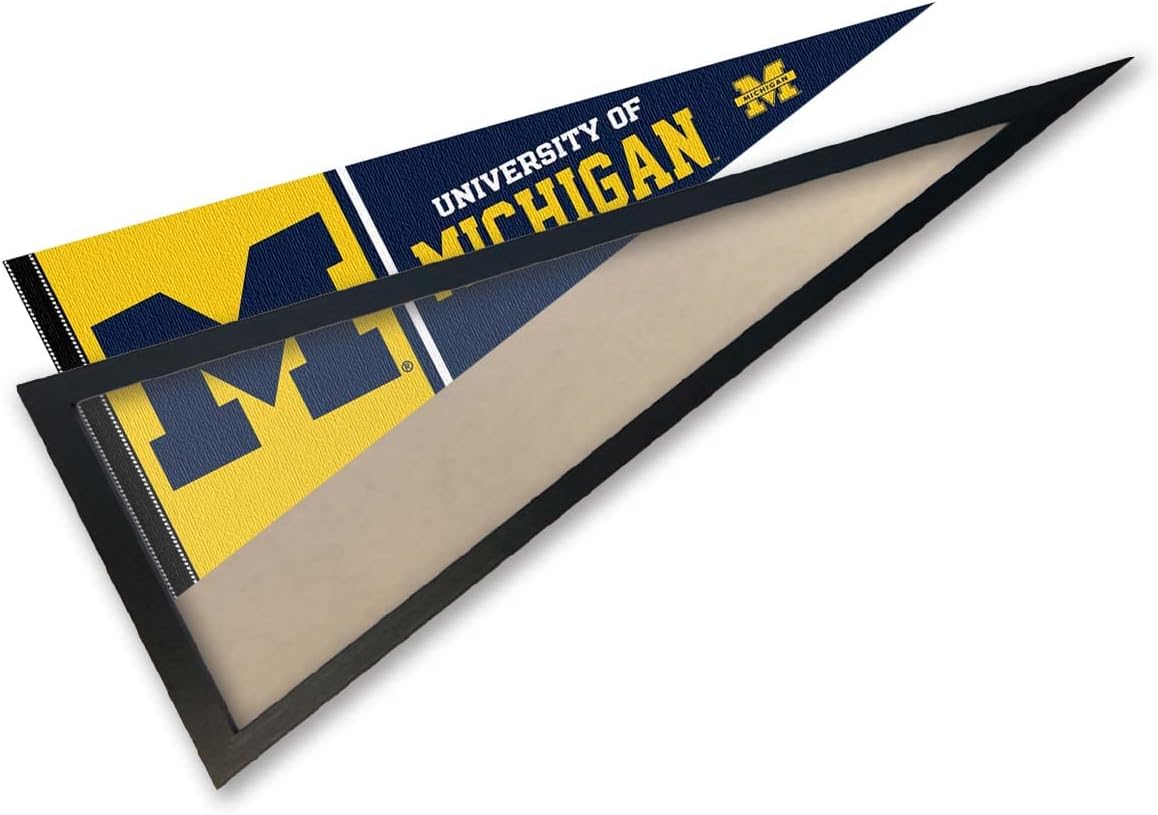 College Flags & Banners Co. University of MichiganWolverines Pennant and Wood Pennant Frame