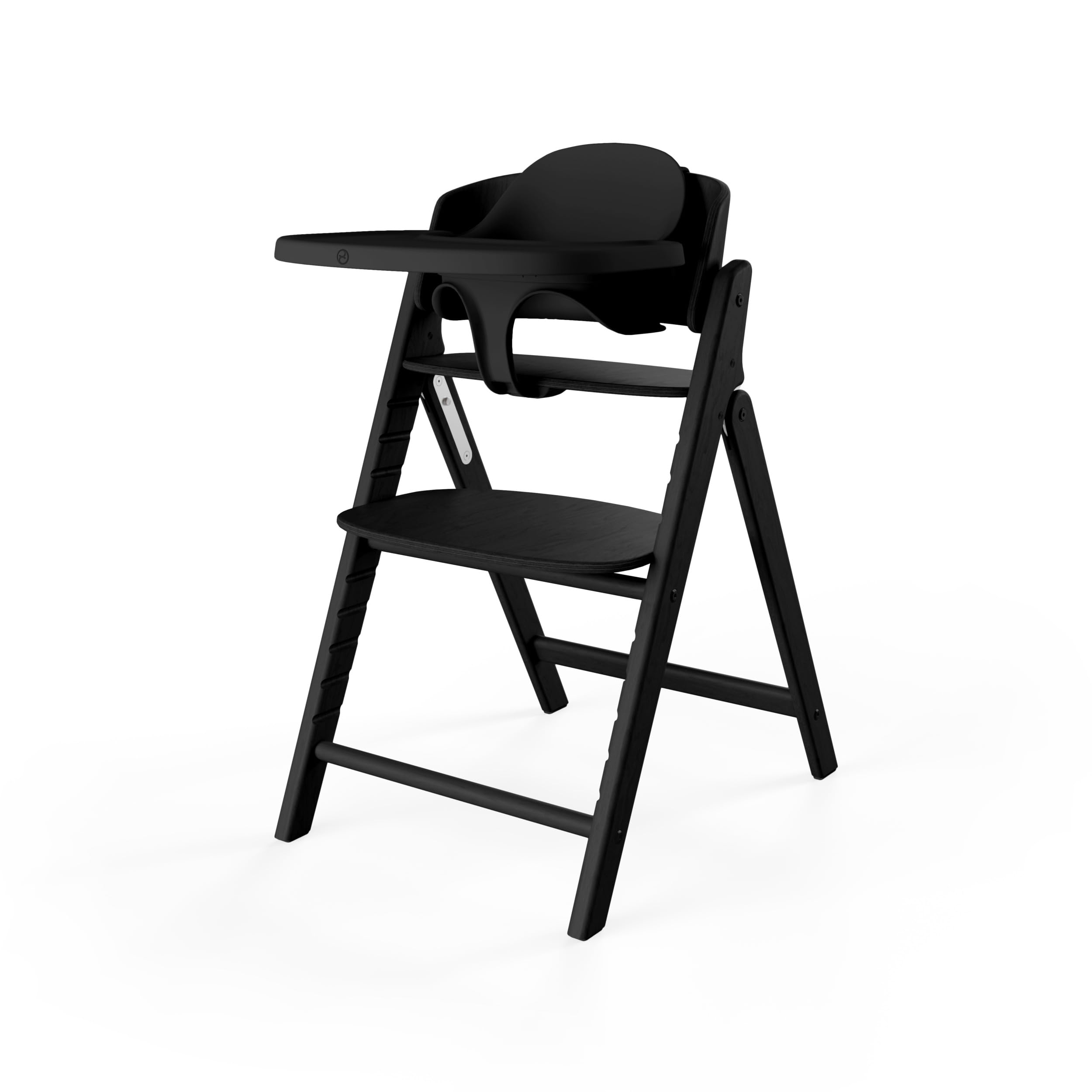 CYBEX Gold krzesełko do karmienia CLICK & FOLD Zestaw 3w1, Rośnie razem z dzieckiem, Może być używany od urodzenia przez osobne Złote Gniazdo Leżaczka, drewno bukowe/plastik, Stunning Black