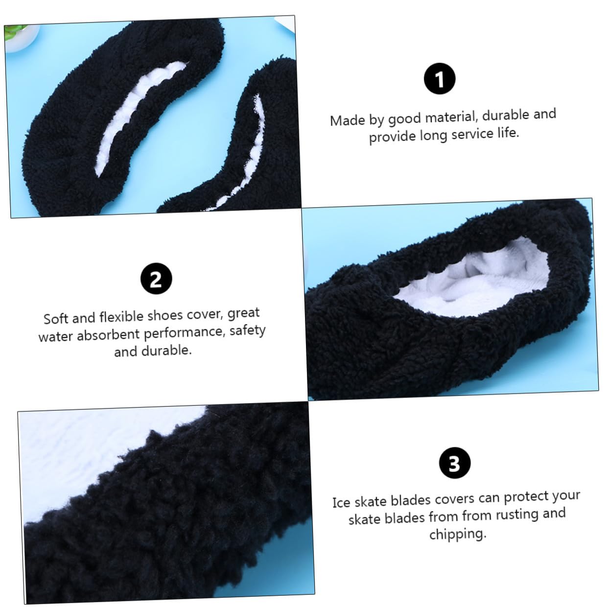 Happyyami 2paires Couvre-Lames De Patins à Glace Élastiques De Anti Absorption Humidité Et Adaptés Aux