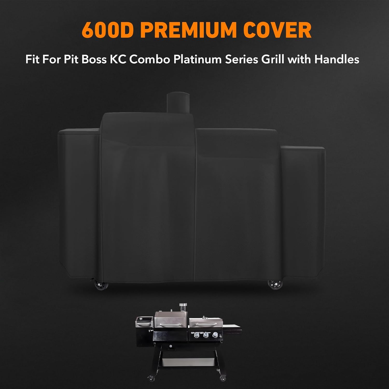 Heavy Duty Replacement Grill Cover Fits for Pit Boss KC Combo Platinum Series Grill with Handles, All Weather Protection Waterproof Cover