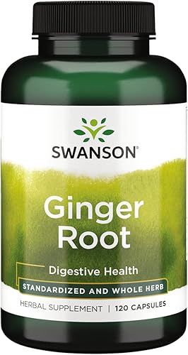 Swanson Raíz de jengibre (estandarizada) 250 miligramos 120 cápsulas