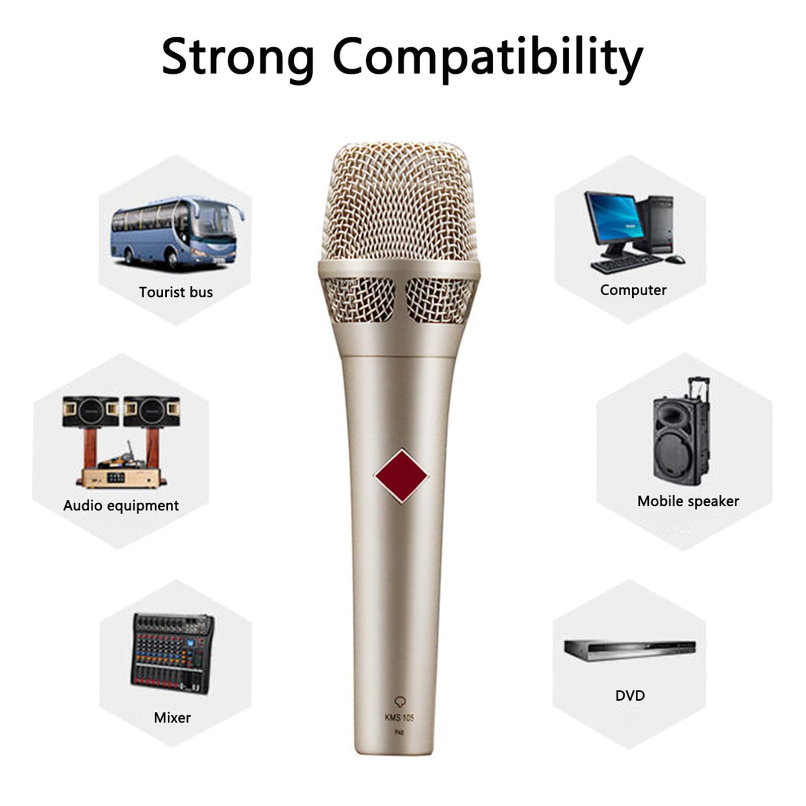 Kms105 Professsional Studio Microphones Supercardioid Condenser Vocal Mic Microfone Condensador for Vocalists Singing