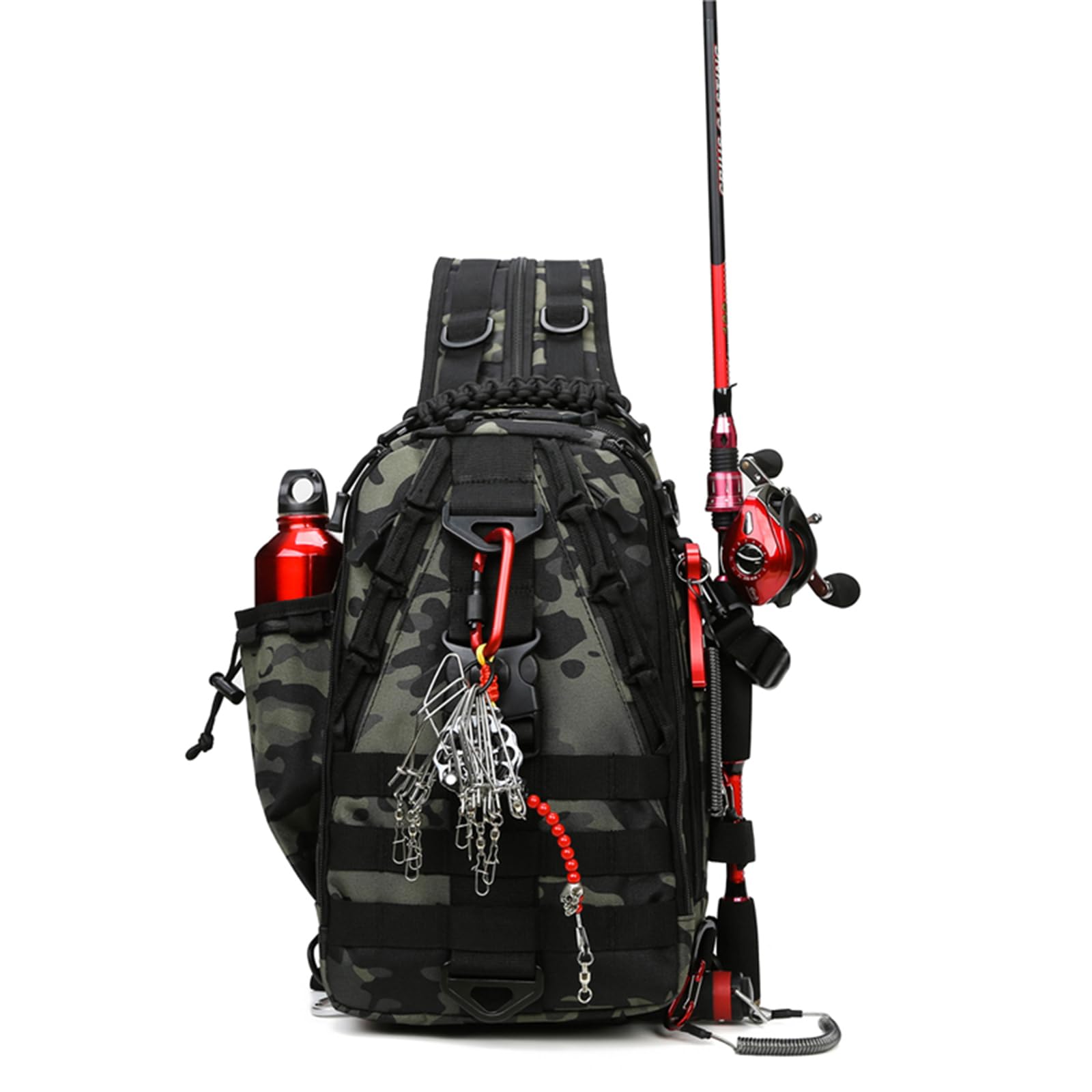 Prpeko Zaino per attrezzatura da pesca, borsa leggera per pesca, borsa da pesca impermeabile, per pesca, escursionismo, caccia, campeggio, cachi