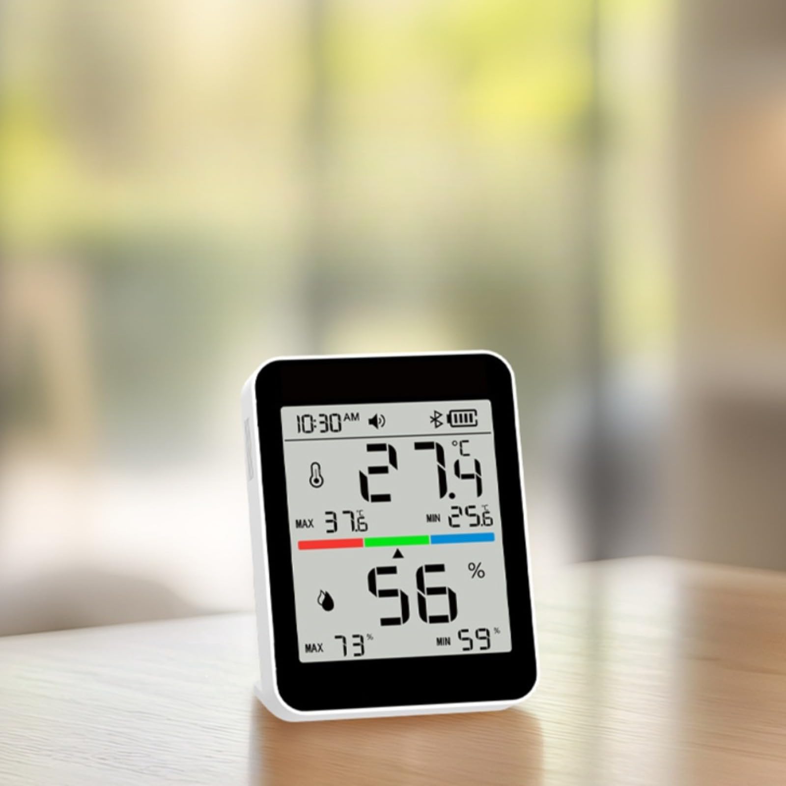 Termoigrometro Intelligente Per Monitoraggio Interno Con LCD 3,3 Pollici Display Temperatura E Umidità In Tempo Reale, Controllo App Con Funzione Allarme E Supporto Magnetico