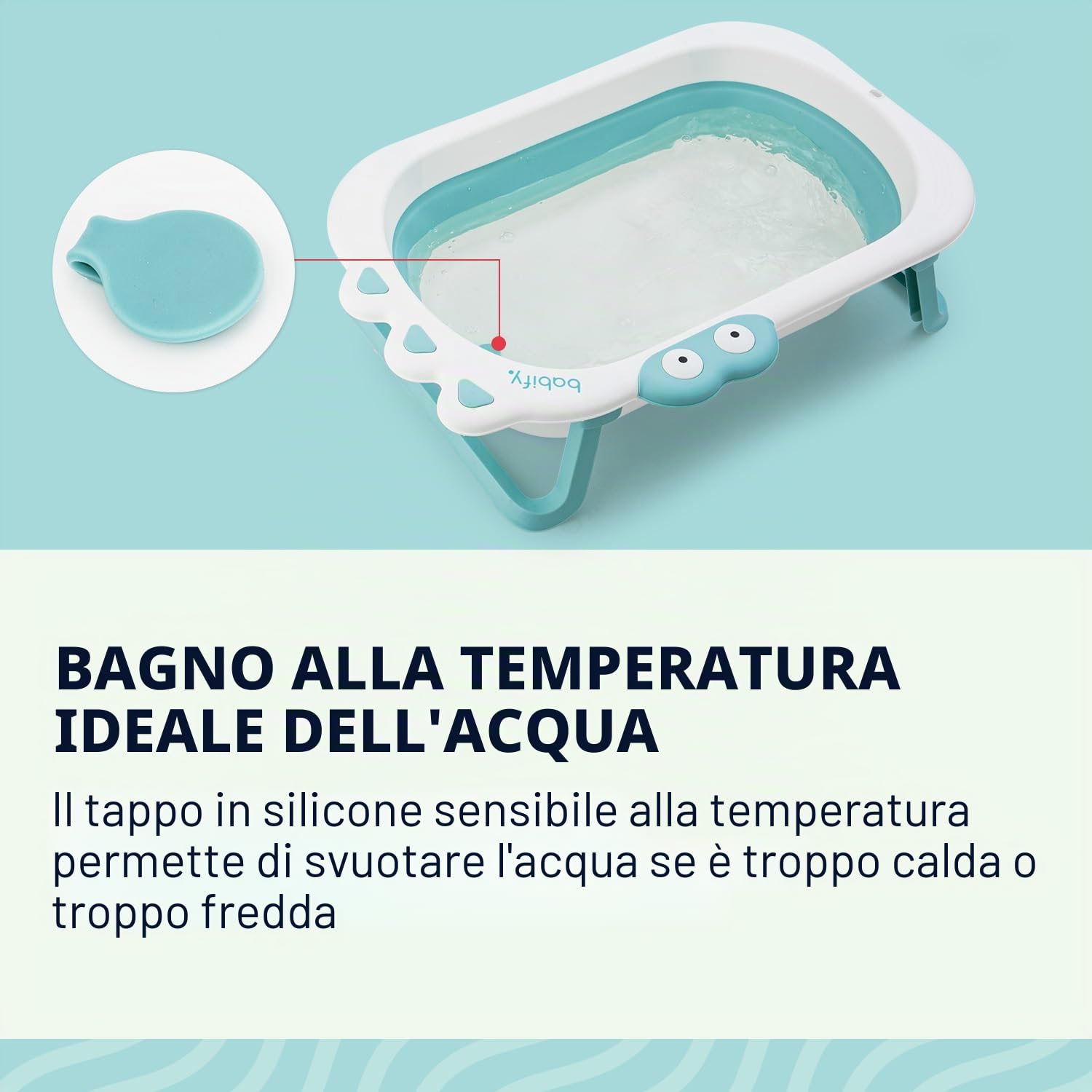 Babify Shower - Vasca pieghevole per bebè, cuscino incluso, pieghevole, ultra compatto, antiscivolo, colore: menta