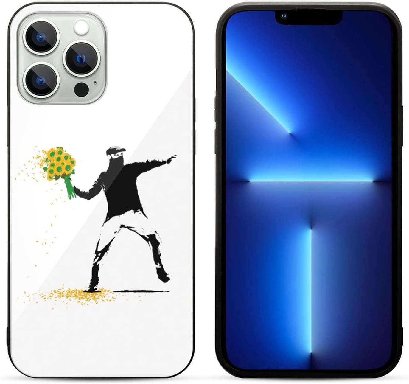 Amazon Co Jp Iphone13 Iphone13pro ケース Iphone13promax Iphone13mini カバー バンクシー アイホンケー 互換性のある 強化ガラス Tpuスマホケース 互換性のある 保護ケース レンズ保護 背面ガラス オシャレ 耐汚れ 耐衝撃 落下防止 極薄 超軽量 家電 カメラ