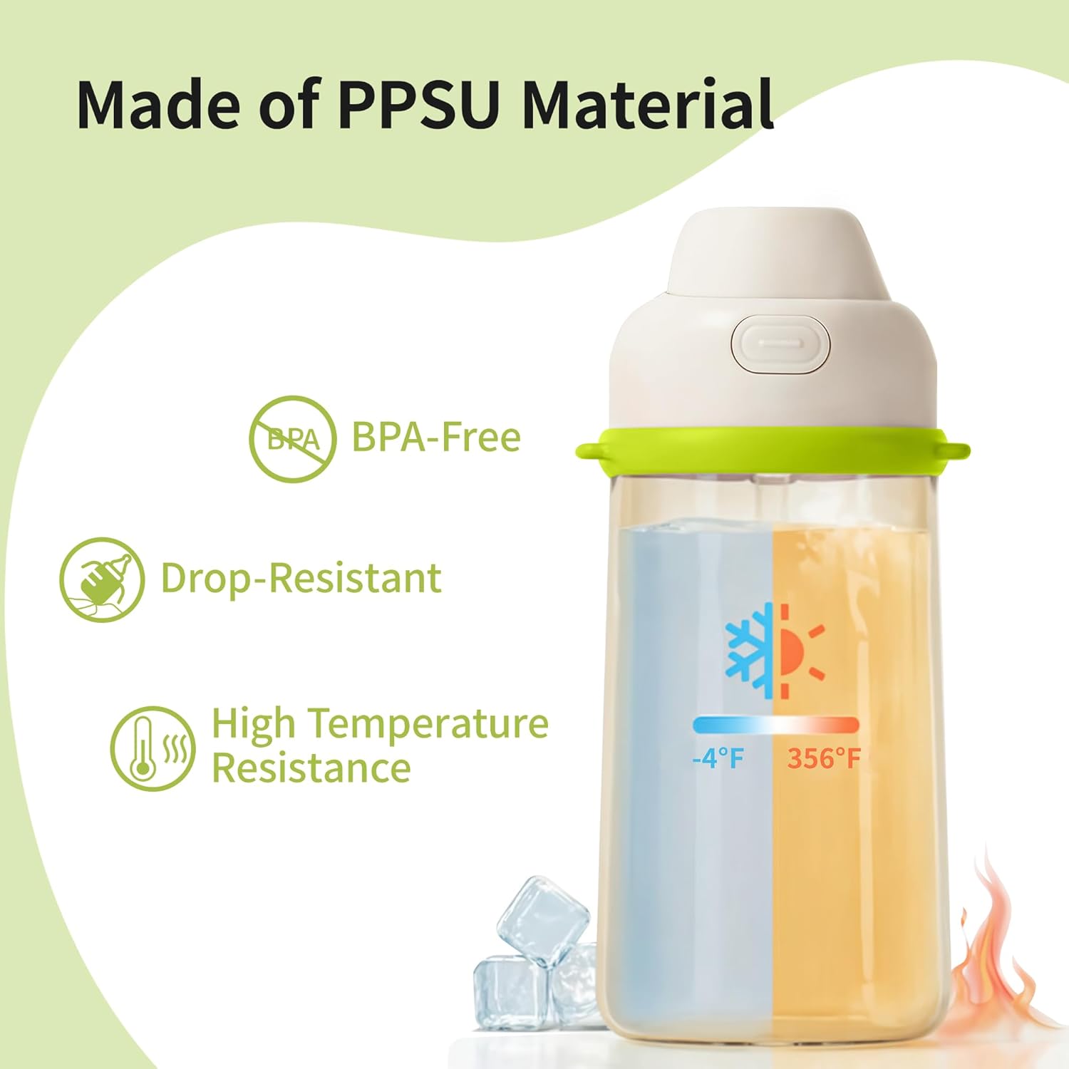 Pigeon PPSU Kids Water Bottle, 17oz/500ml – Dual Spouts, BPA-Free, Leak-Proof, One-Click Lid & Adjustable Strap, Durable for School & Outdoor, Ages 3+, Talkative and Friends - Image 2