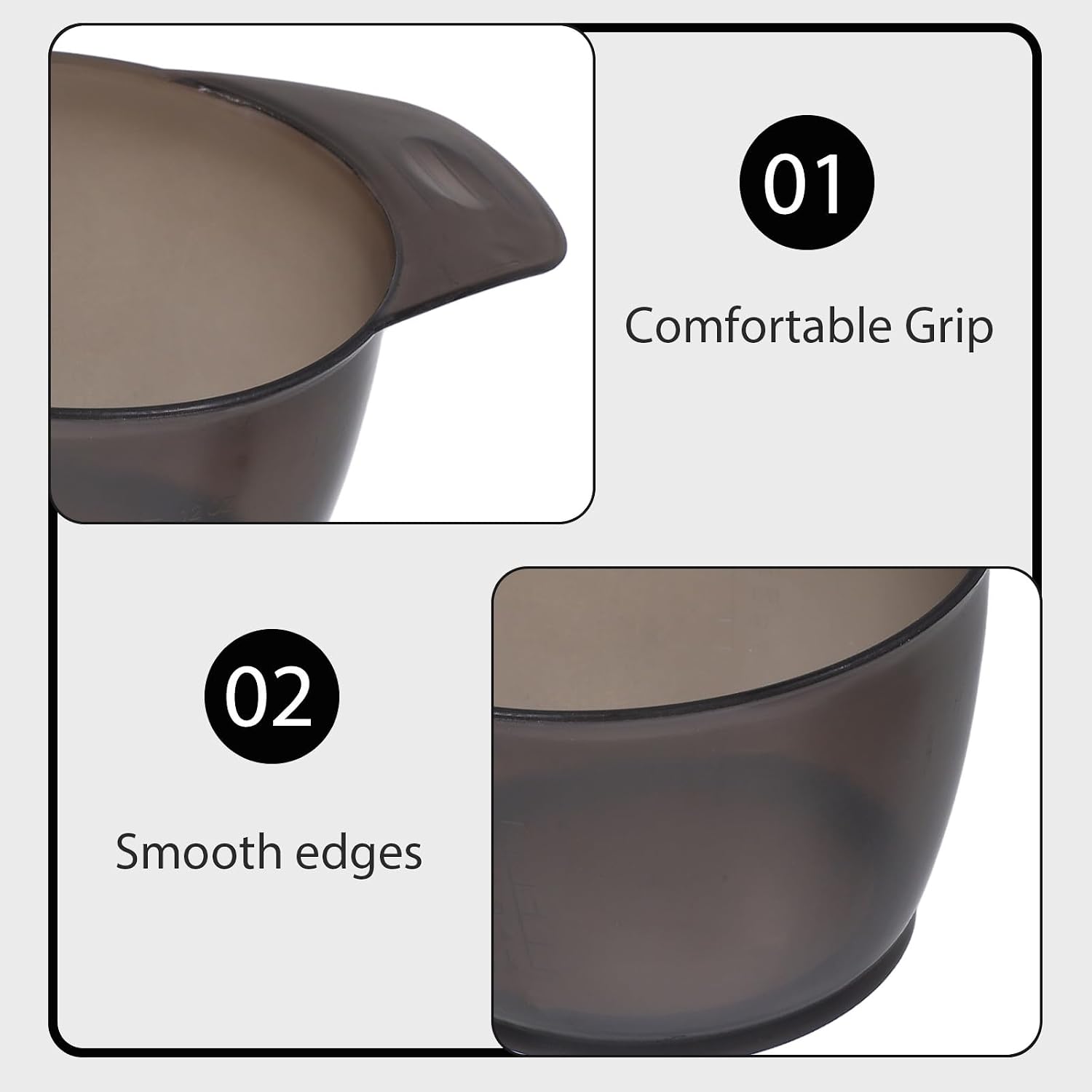 PATKAW 6pcs Plastic Hair Color Mixing Bowls Stackable Hair Dye Tinting Bowls Mixing Tool for Professional Salon and Home Use