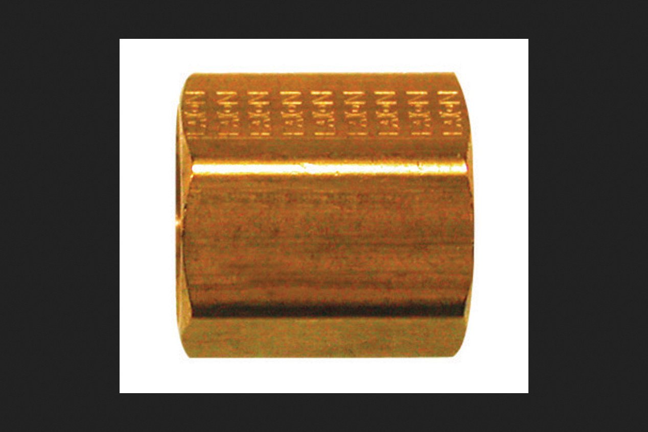 JMF 5/16 in. Dia. x 5/16 in. Dia. Flare To Flare To Flared Yellow Brass Inverted Union