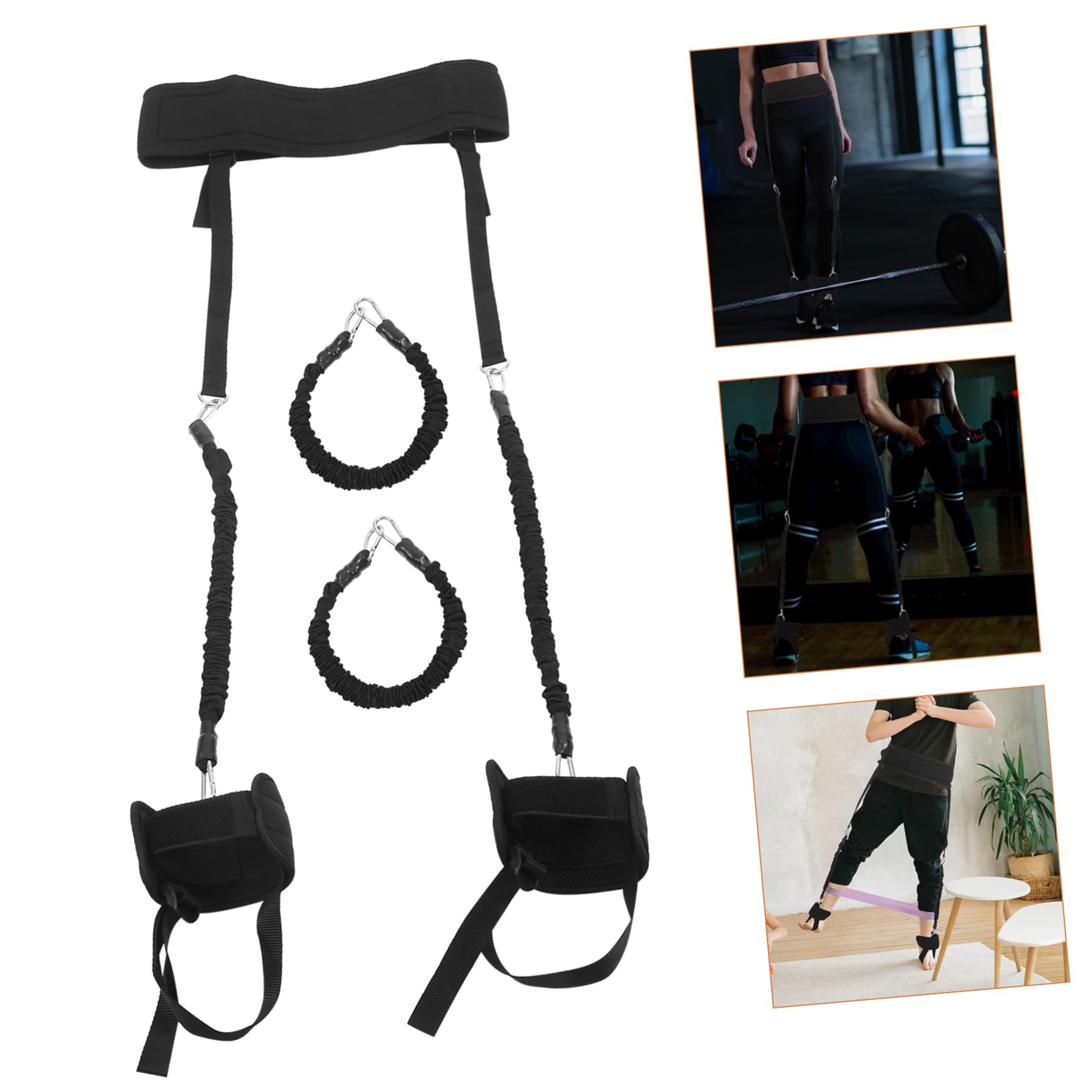 Set di Bande Elastiche Resistenza Fitness Nero, 1 Pezzo | Tessuto a Griglia e Lattice, Palestra o Ufficio, Allenamento Gambe e Fianchi per Uomo