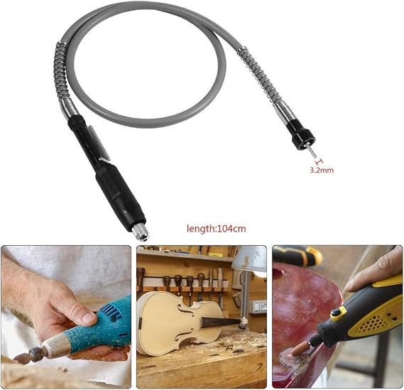 Flexible Flex Shaft, Drill Universal Extension Cable and Compatible Rotary Grinding Tool, Flexible Shank Drill Extension Accessory Tool (M8. 3.2 mm)